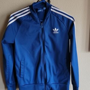 Blue and white adidas jacket